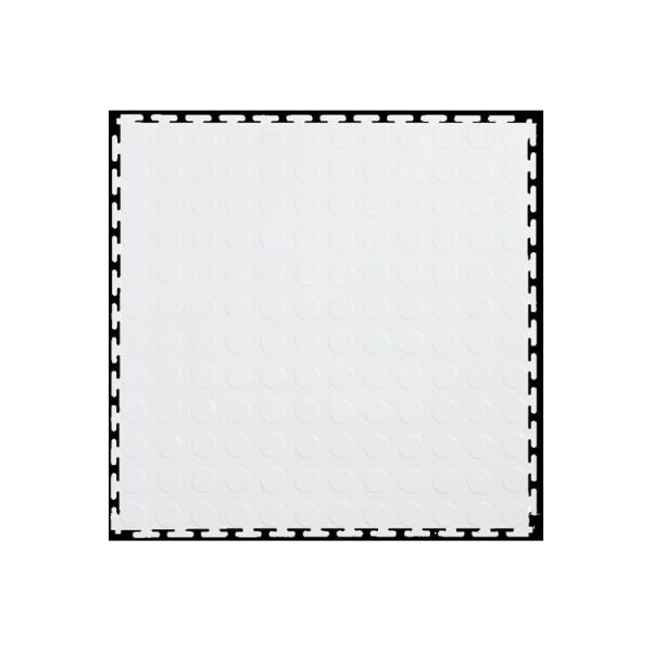 LockTile LockTileÂ PVC Floor Tiles, , 19.5x19.5", Coin, White LK003 Zoro